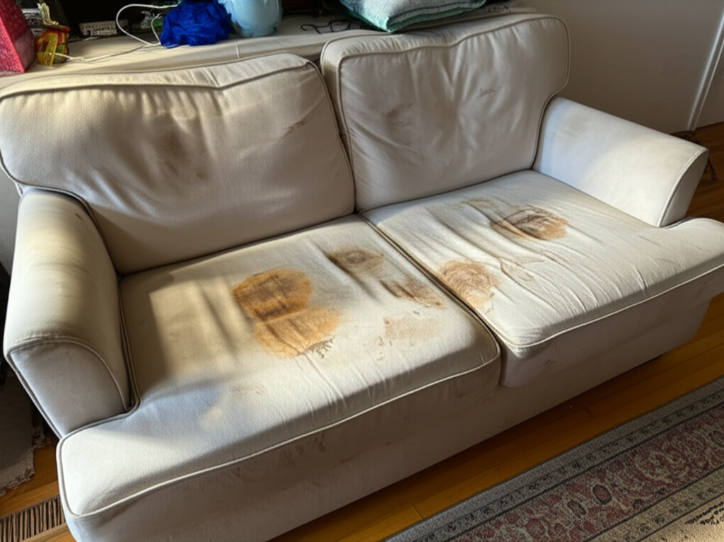 Sofa before cleaning