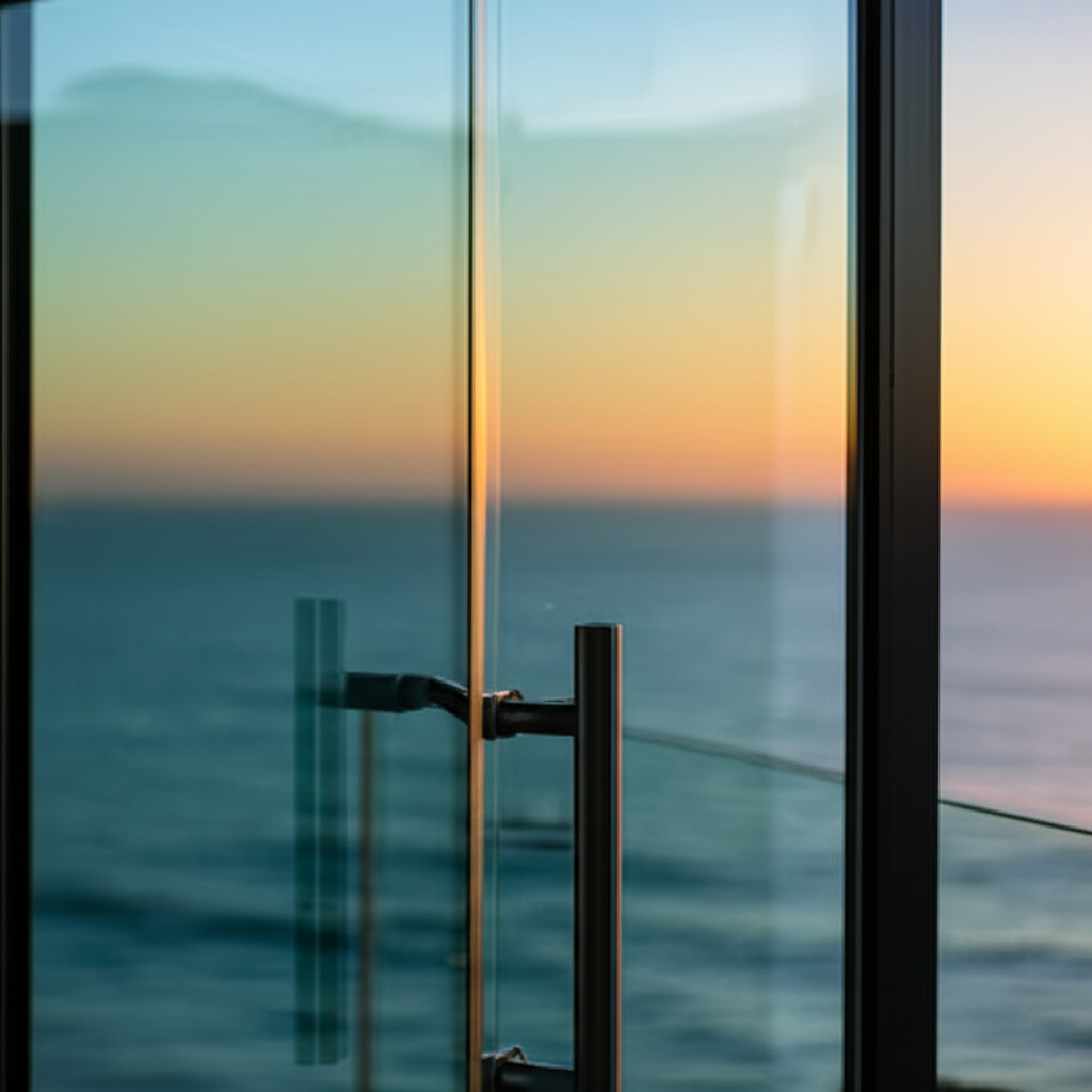 Glass door after cleaning